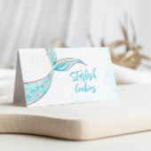 ティール（緑がかった色）マーメイドパーティー食品ラベル