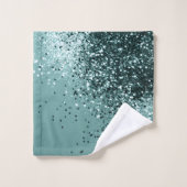 ティール（緑がかった色）マーメイド海グリッター#1 #shiny #decor バスタオルセット (ウォッシュタオル)