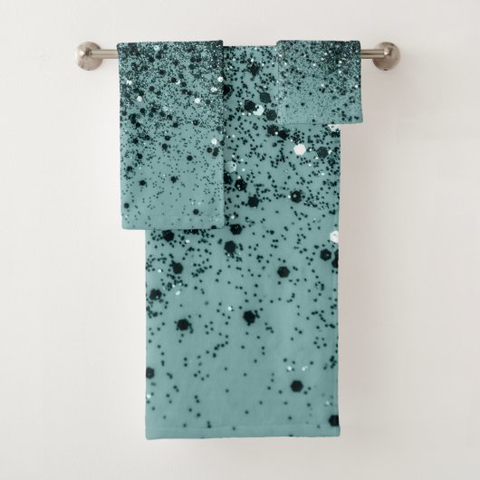 ティール(緑がかった色)マーメイド海グリッター#4 (フェイクグリッター) #art バスタオルセット (インサイチュ)