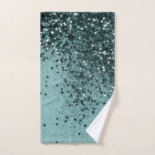 ティール(緑がかった色)マーメイド海グリッター#4 (フェイクグリッター) #art バスタオルセット (ハンドタオル)