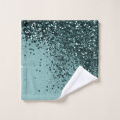 ティール(緑がかった色)マーメイド海グリッター#4 (フェイクグリッター) #art バスタオルセット (ウォッシュタオル)