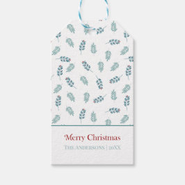 ティール（緑がかった色）ミスタントリーメリークリスマスギフトラベル ギフトタグ