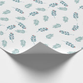 ティール(緑がかった色)ミストレトーホリデイ ラッピングペーパー (角)