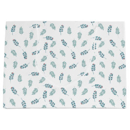 ティール(緑がかった色)ミストレトーホリデイ ラージペーパーバッグ