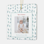 ティール(緑がかった色)ミストレートーホリデーオーナメント セラミックオーナメント (左)