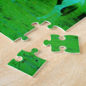 ティール(緑がかった色)ミストレ絵を描ト色ポニー馬 ジグソーパズル (側面)