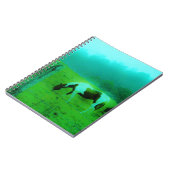 ティール(緑がかった色)ミストレ絵を描ト色ポニー馬 ノートブック (左側)