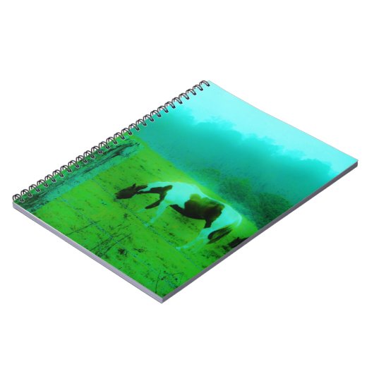 ティール（緑がかった色）ミストレ絵を描ト色ポニー馬 ノートブック (左側)