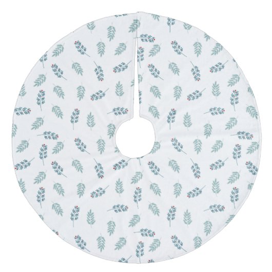 ティール(緑がかった色)ミニマルなミストレトークリスマスツリースカート フリース ツリースカート (正面)