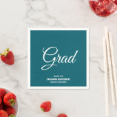 ティール(緑がかった色)ミニマルモダン主義の卒業党 スタンダードカクテルナプキン (インサイチュ)