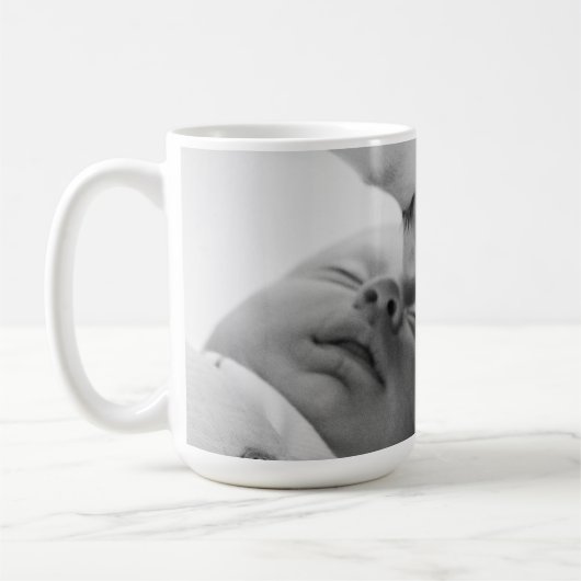 ティール(緑がかった色)ミニマル写真母の日コーヒーマグ コーヒーマグカップ (左)