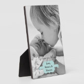 ティール(緑がかった色)ミニマル写真母の日プラーク フォトプラーク (側面)