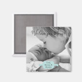 ティール(緑がかった色)ミニマル写真母の日マグネット マグネット (正面/裏面)