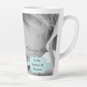 ティール（緑がかった色）ミニマル写真母の日ラテマグカップ カフェラテマグ (右)