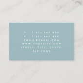 ティール（緑がかった色）ミニマル手作り保守建築 名刺 (裏面)