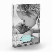 ティール（緑がかった色）ミニマル母の日フォトブロック フォトブロック (左)