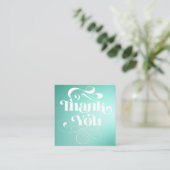 ティール(緑がかった色)ミントグラディエントのレトロなスクリプトの順感謝してい序 スクエア名刺 (スタンド正面)