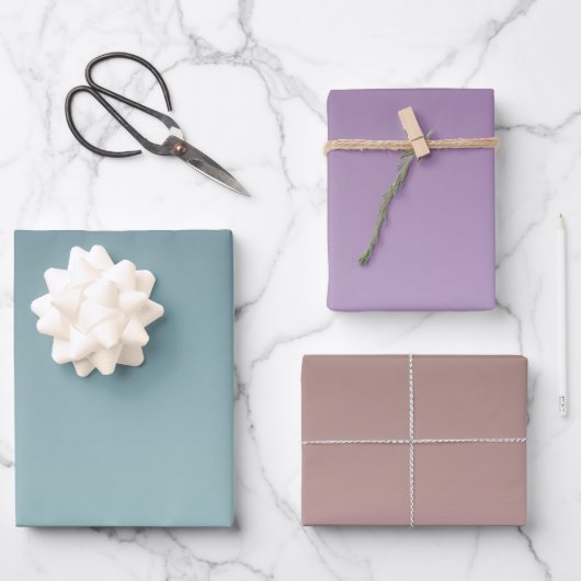 ティール（緑がかった色）ミントグラデーション ラッピングペーパーシート (正面)