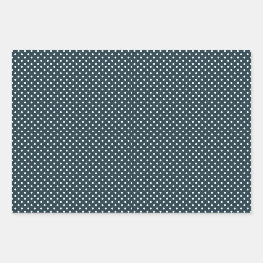 ティール(緑がかった色)ミントブルーグリーンストライプ水玉模様パターン ラッピングペーパーシート (正面2)