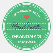 ティール(緑がかった色)ミント緑の瓶のふたラベル手書きスクリプト ラウンドシール (正面)