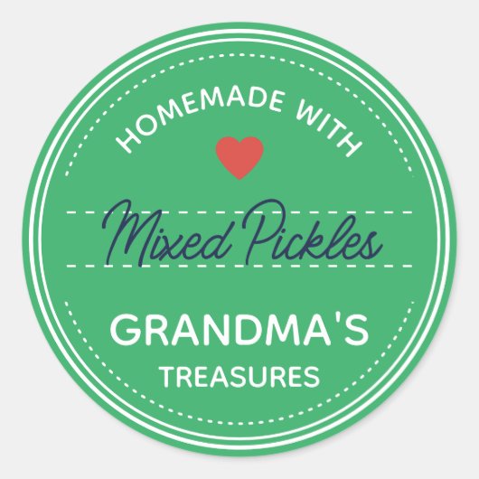 ティール（緑がかった色）ミント緑の瓶のふたラベル手書きスクリプト ラウンドシール (正面)