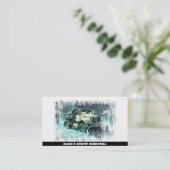 *~*ティール(緑がかった色)ミント除雪スノープラウトラックAP74 名刺 (スタンド正面)