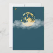 ティール(緑がかった色)ムーンアンドスターズ金ゴールド天ベビーシャワー 招待状 (裏面)