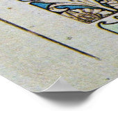 ティール（緑がかった色）ムーン女神 ポスター (角)