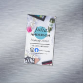 ティール(緑がかった色)メイクアップアーティストMUA写真小規模企業 マグネット名刺 (インサイチュ)