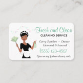 ティール（緑がかった色）メイドハウス清掃サービスの名刺 名刺 (正面)