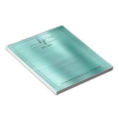 ティール（緑がかった色）メタパーソナライズされたリック名 の机から| ノートパッド (アングル)