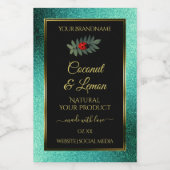 ティール(緑がかった色)メタリックグリッターブラック製品ラベルLadybug フードラベル (シングルラベル)