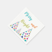 ティール（緑がかった色）メリーと明るいクリスマスツリー スタンダードカクテルナプキン (角)