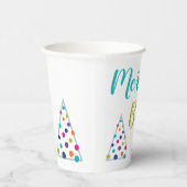 ティール（緑がかった色）メリーと明るいクリスマス 紙コップ (右)