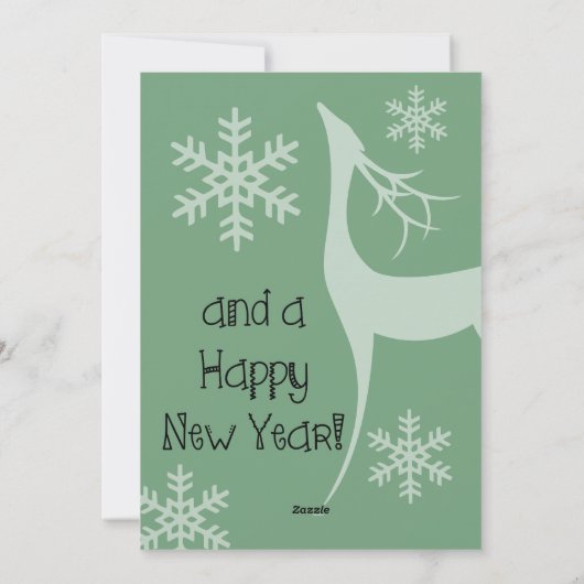 ティール(緑がかった色)メリークリスマスフォトホリデーカード シーズンカード (裏面)