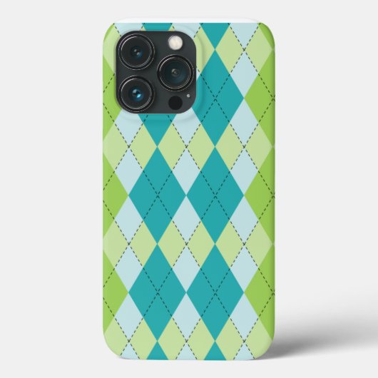 ティール(緑がかった色)メロモダンーアーガイル Case-Mate iPhoneケース (裏面)