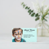 ティール(緑がかった色)モダンとブラックパーティー画家 名刺 (スタンド正面)