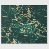 ティール（緑がかった色）モダンと金ゴールドの大理石パターン ラッピングペーパー (フラット)