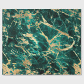 ティール（緑がかった色）モダンと金ゴールドの大理石パターン ラッピングペーパー (フラット)