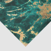 ティール（緑がかった色）モダンと金ゴールドの大理石パターン 薄葉紙 (詳細)