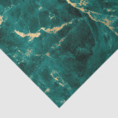 ティール（緑がかった色）モダンと金ゴールドの大理石パターン 薄葉紙 (詳細)