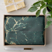 ティール（緑がかった色）モダンと金ゴールドの大理石パターン 薄葉紙 (ギフト)