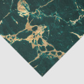 ティール（緑がかった色）モダンと金ゴールドの大理石パターン 薄葉紙 (詳細)