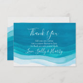 ティール（緑がかった色）、モダンな水彩画のサンキューカード サンキューカード (正面/裏面)