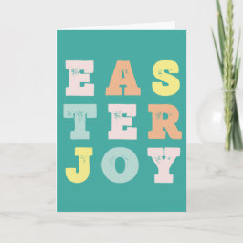 ティール（緑がかった色）モダンイースタージョイ カード