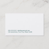 ティール（緑がかった色）モダンキスメイクアップアーティスト 名刺 (裏面)