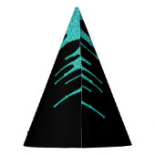 ティール（緑がかった色）モダングリッタードリップススイーツ16誕生日 パーティーハット (裏面)