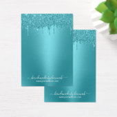 ティール（緑がかった色）モダングリッター滴下イヤリング表示ホルダー (デスク)