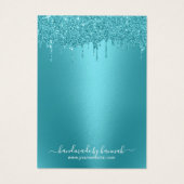 ティール（緑がかった色）モダングリッター滴下イヤリング表示ホルダー (裏面)