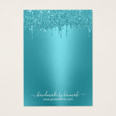 ティール（緑がかった色）モダングリッター滴下イヤリング表示ホルダー (正面)